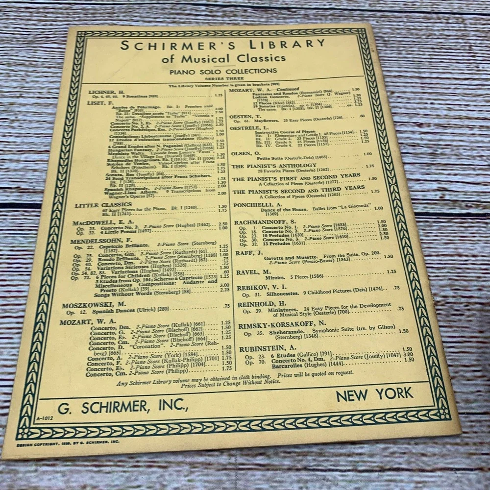 Schubert Four Impromptus Op 90 For the Piano Sheet Music G Buonamici C‎ 1897